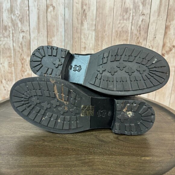 Tory Burch Simone Leather Moto Ankle Bootie Side Zip Logo Black Size 8 Women - Picture 7 of 11